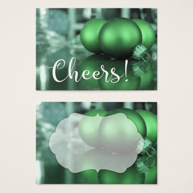 Cartes De Visite Balise Cadeau Toné Vert Typographie (Devant & derrière)