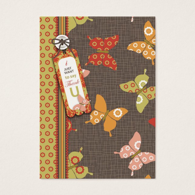 Cartes De Visite Balise cadeaux TY aux papillons rétro (Devant)