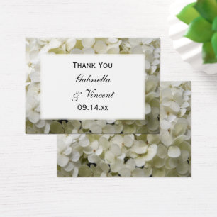 Cartes De Visite Balise de Mariage blanc Hydrangea Flower Merci Fav