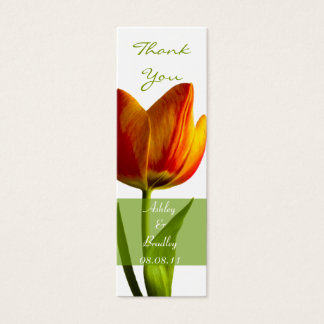 Cartes De Visite Balise de mariage orange Tulip Favor