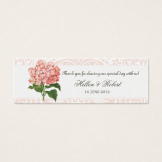 Cartes De Visite Balise de mariage vintage rose Hydrangea