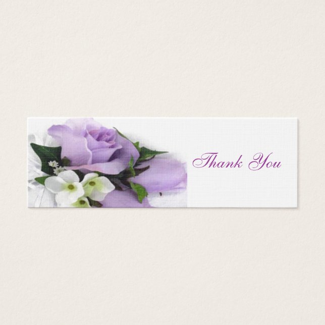 Cartes De Visite Balise de mariage violet Rose Favor (Devant)