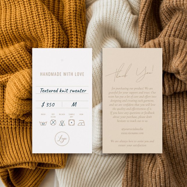 Cartes De Visite Balise de Merci de vêtements d'affaires avec logo (Créateur téléchargé)