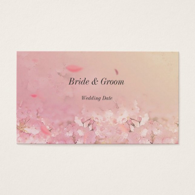 Cartes De Visite Balise de préférence de mariage Merci délicate (Devant)