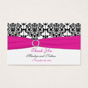 Cartes De Visite Balise de préférence Mariage damassé rose, blanc e