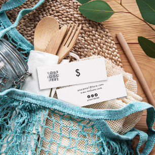 Cartes De Visite Balise de prix blanc simple sur le logo personnali