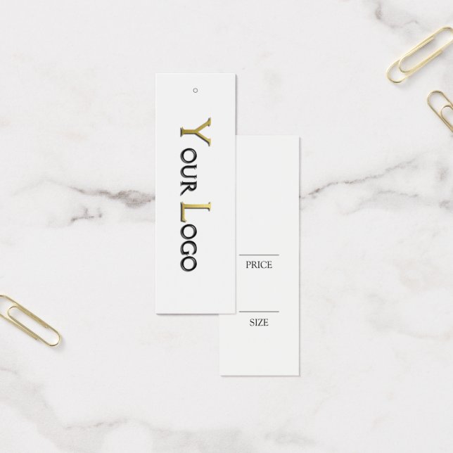 Cartes De Visite Balise de prix de couture blanc simple (Bureau)