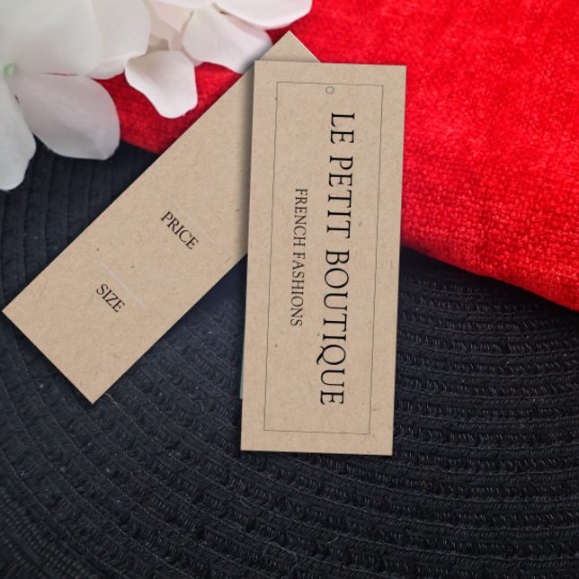 Cartes De Visite Balise de prix de couture simple Kraft (Créateur téléchargé)