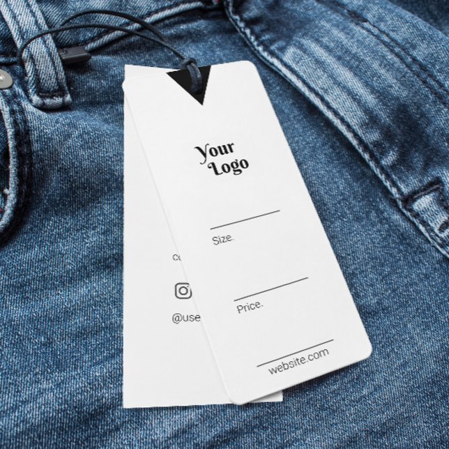 Cartes De Visite Balise de prix de l'habillement Merci d'affaires n (Clothing Price Tag Business Thank You Black&White)