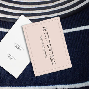 Cartes De Visite Balise de prix de mode rose pâle minimaliste