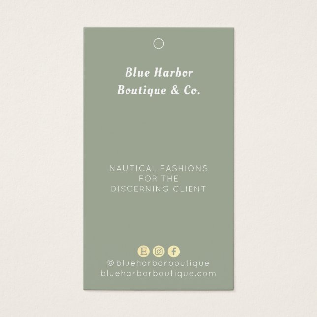 Cartes De Visite Balise de prix de vente au détail Sage Green (Devant)