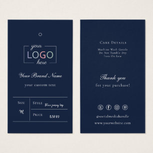 Cartes De Visite Balise de prix des vêtements de logo d'entreprise
