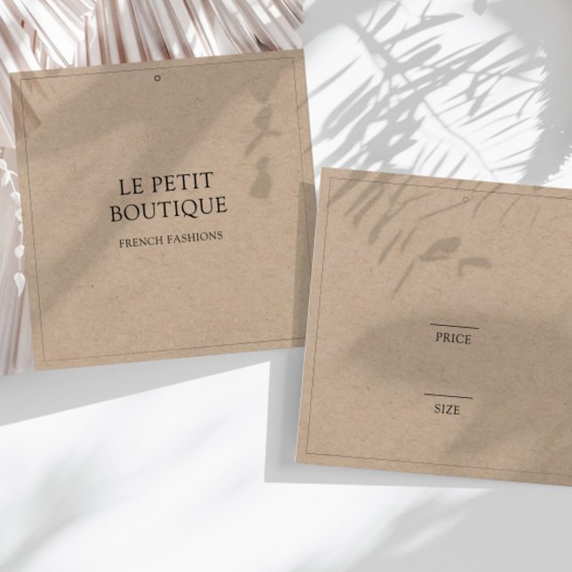 Cartes De Visite Balise de prix du Carré de vêtements Kraft simple (Créateur téléchargé)