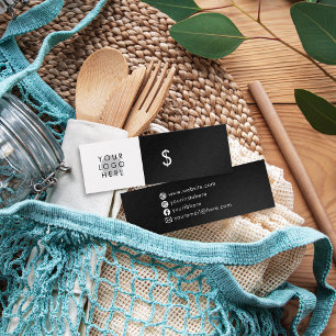 Cartes De Visite Balise de prix du logo minimal noir simple sur les