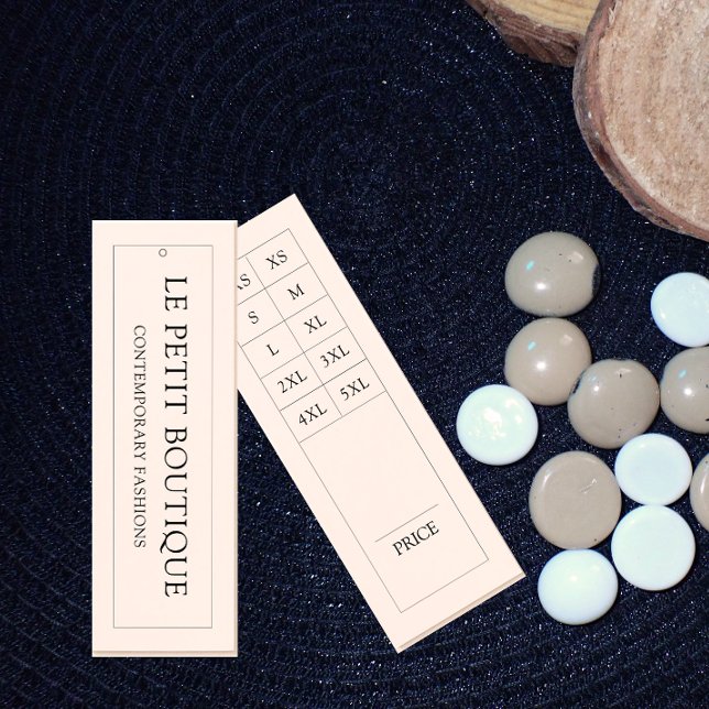 Cartes De Visite Balise de prix mode blanc simple graphique de tail (Créateur téléchargé)