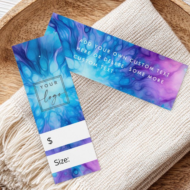 Cartes De Visite Balise de prix motif bleu violet (Blue purple pattern price hang tag)