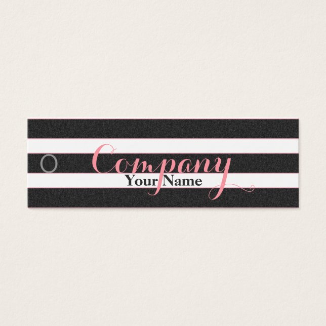 Cartes De Visite Balise de prix rose Floral noir & blanc (Devant)