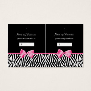 Cartes De Visite Balise d'impression en noir et blanc tendance Zebr