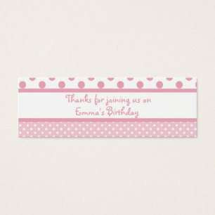 Cartes De Visite Balise Favori de l'anniversaire avec points roses