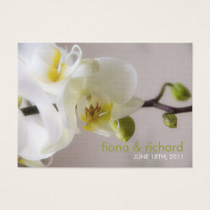 Cartes De Visite Balise Favoris de mariage ・ Orchidée blanche