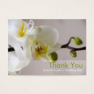 Cartes De Visite Balise Favoris de mariage ・ Orchidée blanche