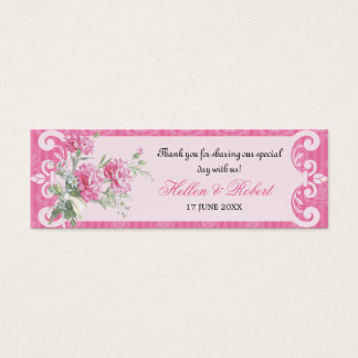 Cartes De Visite Balise Fleur Damas élégant mariage Favor