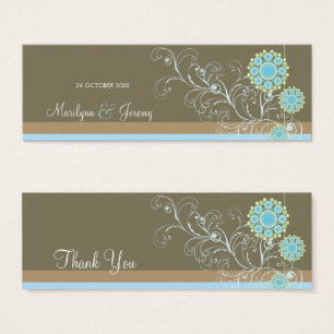Cartes De Visite Balise Fleur de Neige Bleue Fleurs de Mariage d'hi