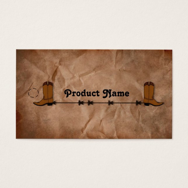 Cartes De Visite Balise Hang Boots Cowboy (Devant)
