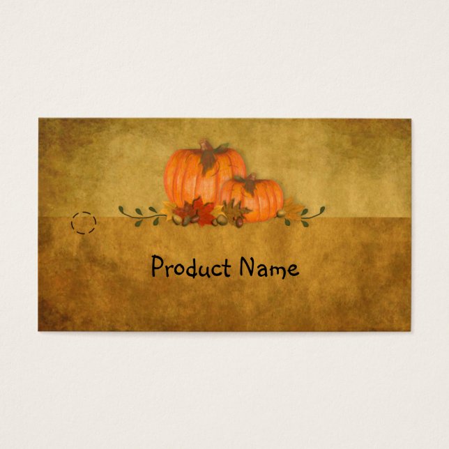 Cartes De Visite Balise Hang Citrouille Automne (Devant)