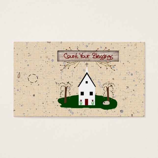 Cartes De Visite Balise Hang de l'église Count Your Blessings (Devant)