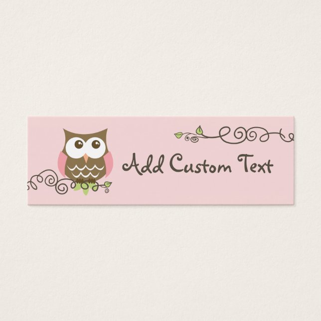 Cartes De Visite balise hibou personnalisée baby shower (Devant)