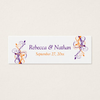 Cartes De Visite Balise Mariage Floral Blanc Violet Fleur Favor