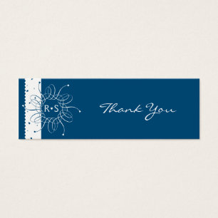 Cartes De Visite Balise Mariage Merci Rosette bleu nuit