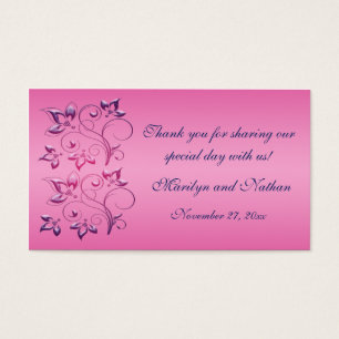 Cartes De Visite Balise Marine et mariage rose floral Favor