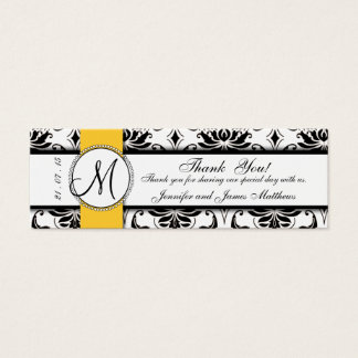 Cartes De Visite Balise Noir Damas Mariage Jaune Favor