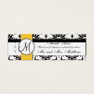 Cartes De Visite Balise Noir Damas Mariage Jaune Favor