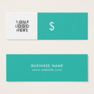 Cartes De Visite Balise Prix Blanc Turquoise Minimaliste de votre l