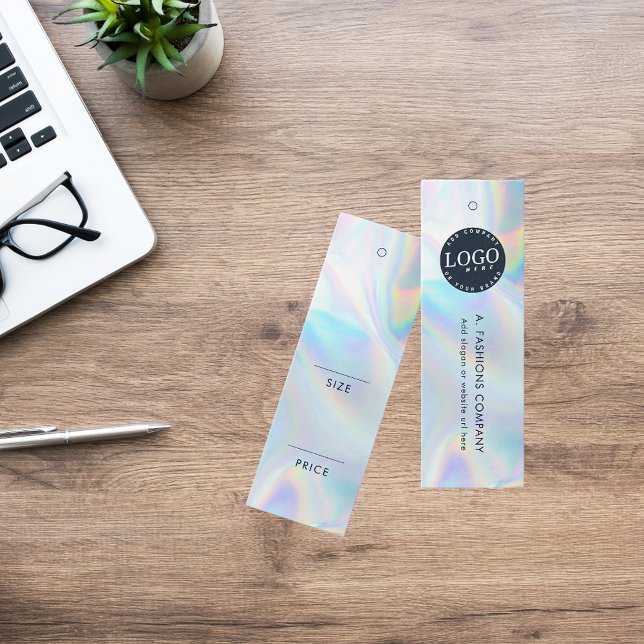 Cartes De Visite Balise Prix Holographique du logo de l'entreprise (Business Logo Holographic Iridescent Clothing Label Mini)