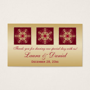 Cartes De Visite Balise Red Gold Parties scintillant REGARDER Snowf