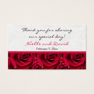 Cartes De Visite Balise Red Roses Galore Wedding Favor