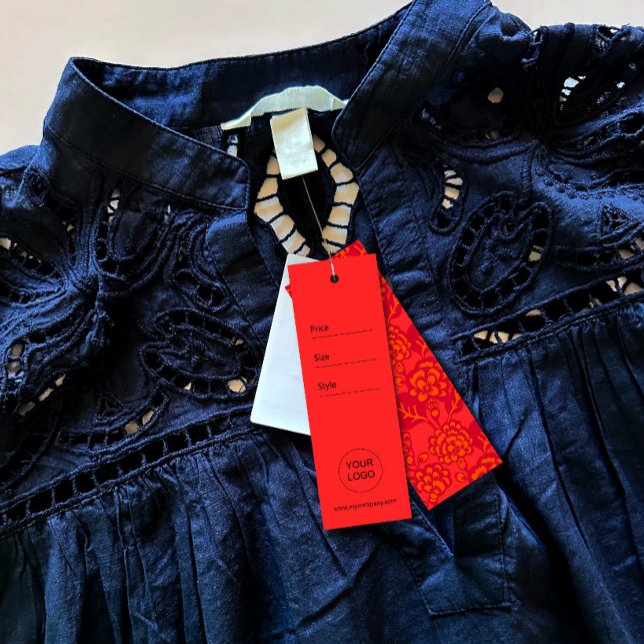 Cartes De Visite Balise rouge et orange vibrant et gras de motif fl (A business that thrives on bold and vibrant design, with a signature touch of floral patterns.)