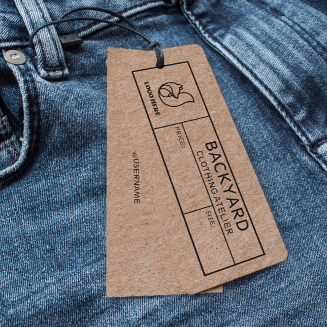 Cartes De Visite Balise Rustique Kraft sur les médias sociaux Icône (Rustic Kraft Social Media Icons Clothing Hang Tag)