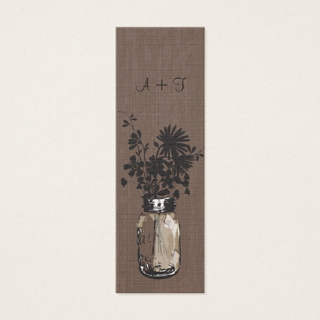 Cartes De Visite Balise Rustique Mason Jar & Fleur sauvage Favorise (Devant)
