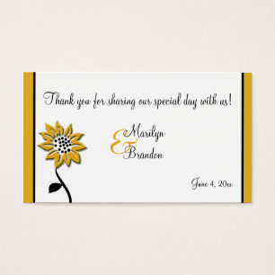 Cartes De Visite Balise Simple Sunflower Wedding Favor