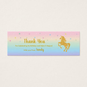 Cartes De Visite Balise Unicorn Magical Birthday Party Favoriser le