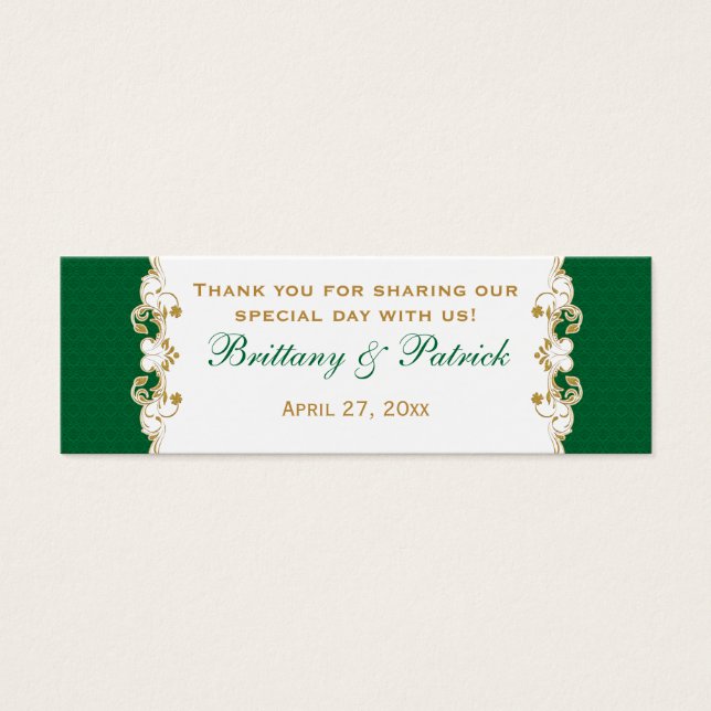 Cartes De Visite Balise verte blanche or, Shamrock préférée Balise  (Devant)