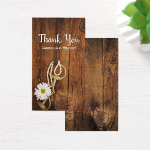 Cartes De Visite Balise White Daisy Horse Bit Western Wedder Favor