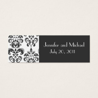 Cartes De Visite Balises Cadeau mariage damassé Favor