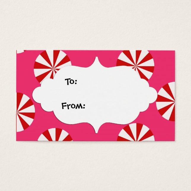Cartes De Visite Balises cadeaux de bonbons rouges et roses (Devant)