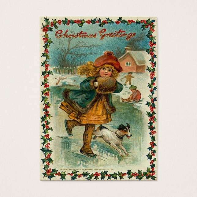 Cartes De Visite Balises cadeaux de Noël Vintage (Devant)